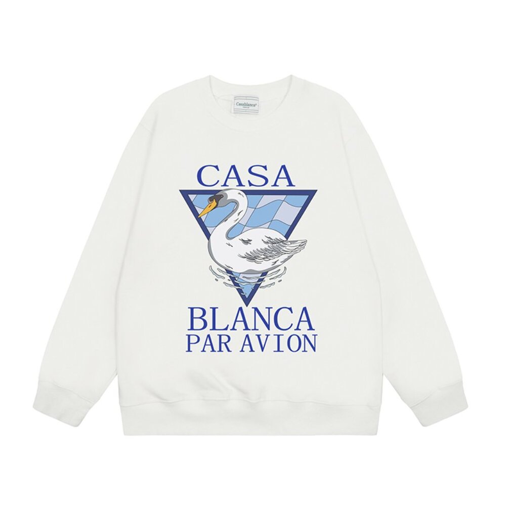 Casablanca White Swan Par Avion Logo Sweatshirt